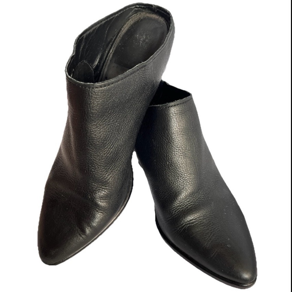 Dolce Vita Women's Black Quality Leather Booties Mules SZ 7.5 Stack Heel **READ